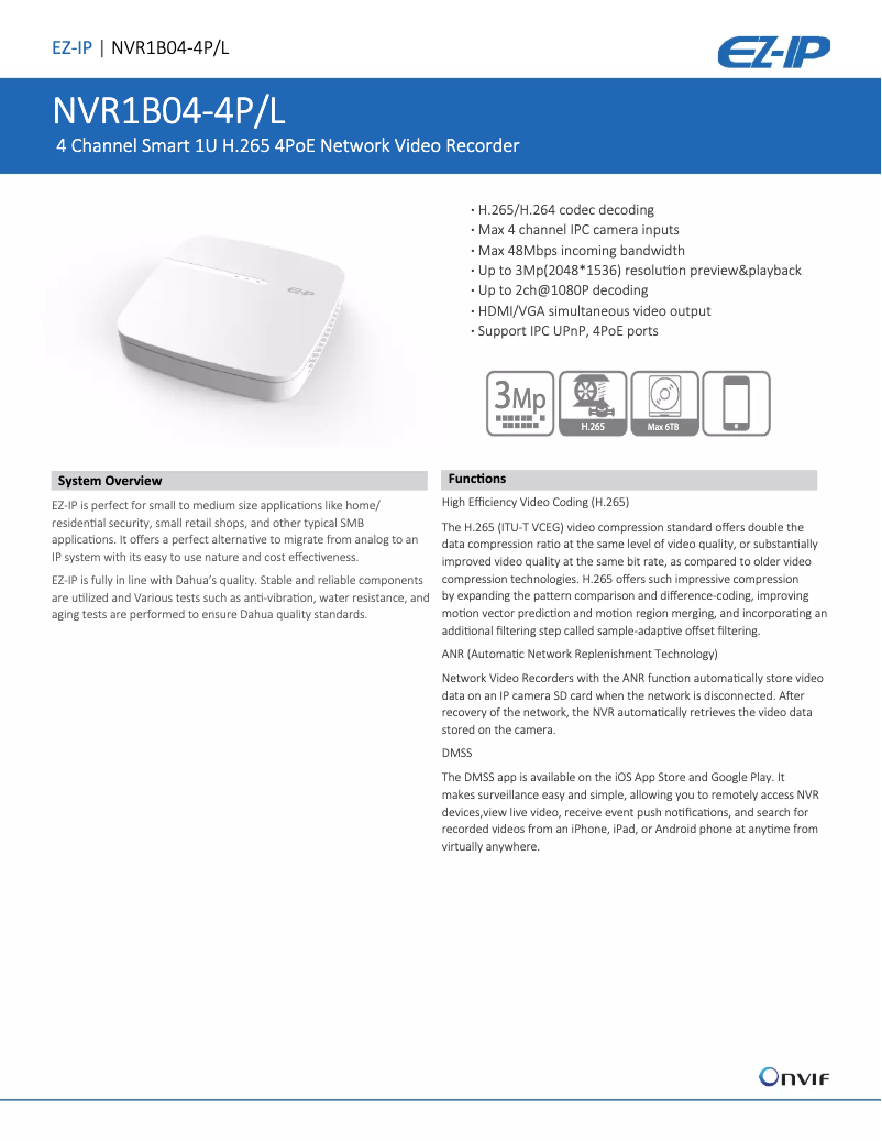First page image of the manual for Lite NVR1B04-4P