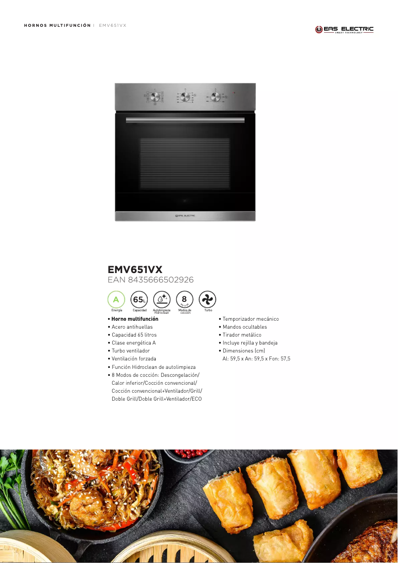 Page 1 of the manual Technical Sheet EAS Electric EMV651VX