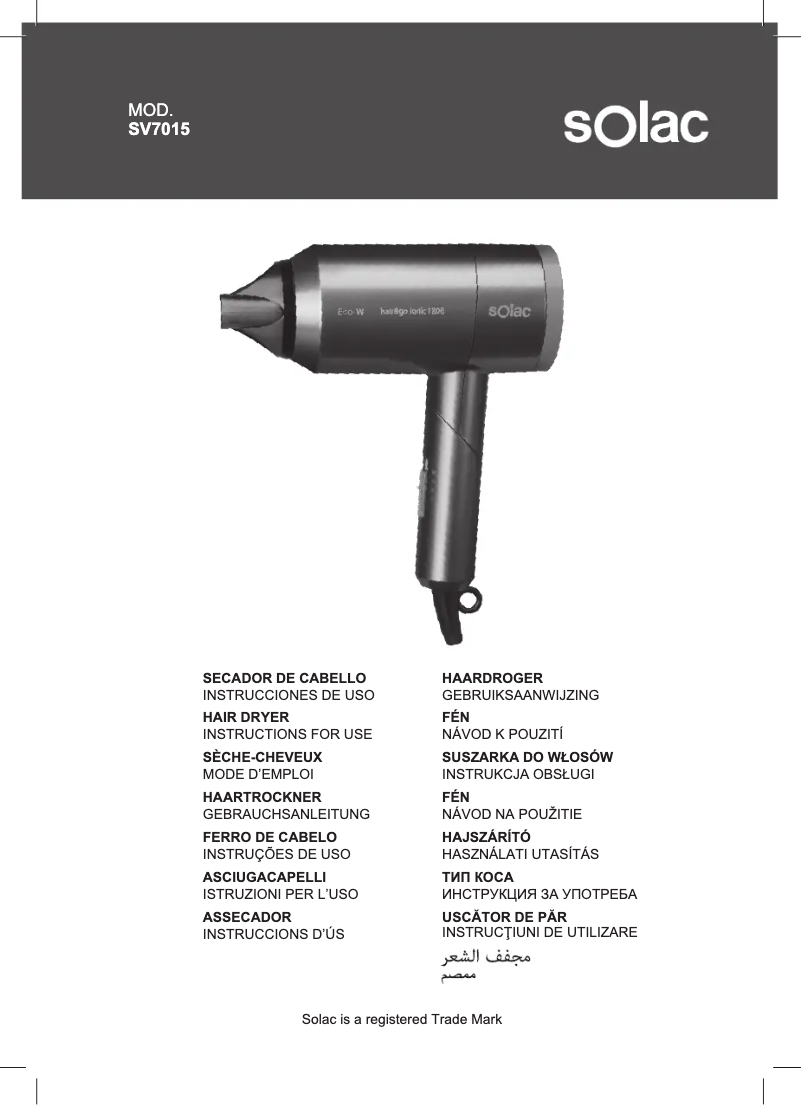 First page image of the manual for Hair&Go Ionic SV7015