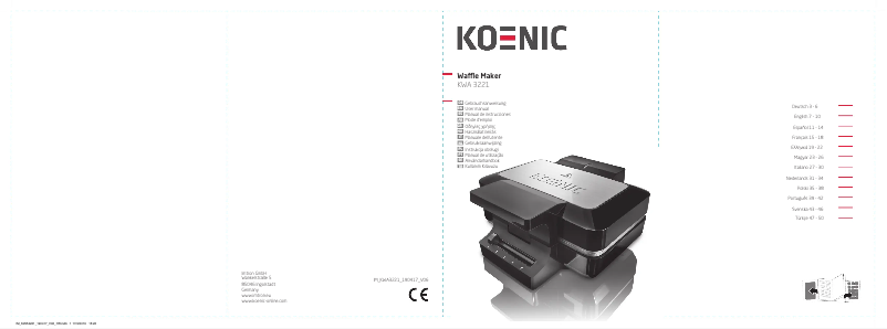 First page image of the manual for KWA 3221