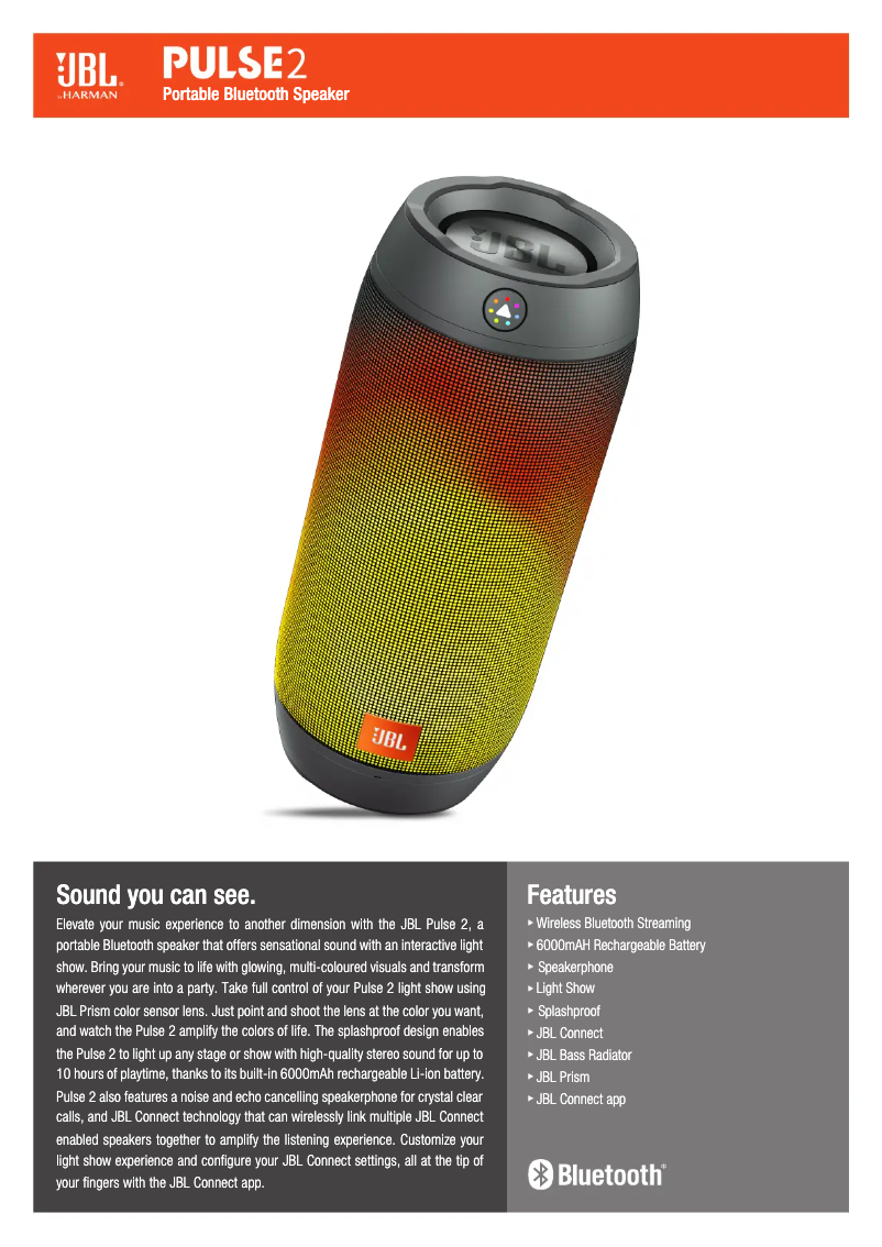 Page 1 of the manual User Manual JBL Pulse 2