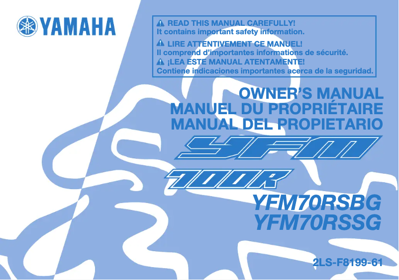 First page image of the manual for YFM700R (2016)