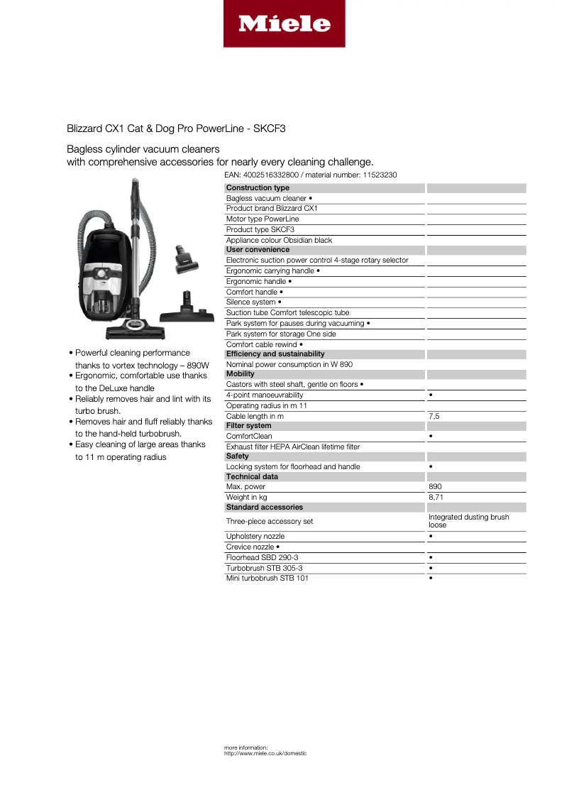 First page image of the manual for Blizzard CX1 Cat & Dog Pro PowerLine
