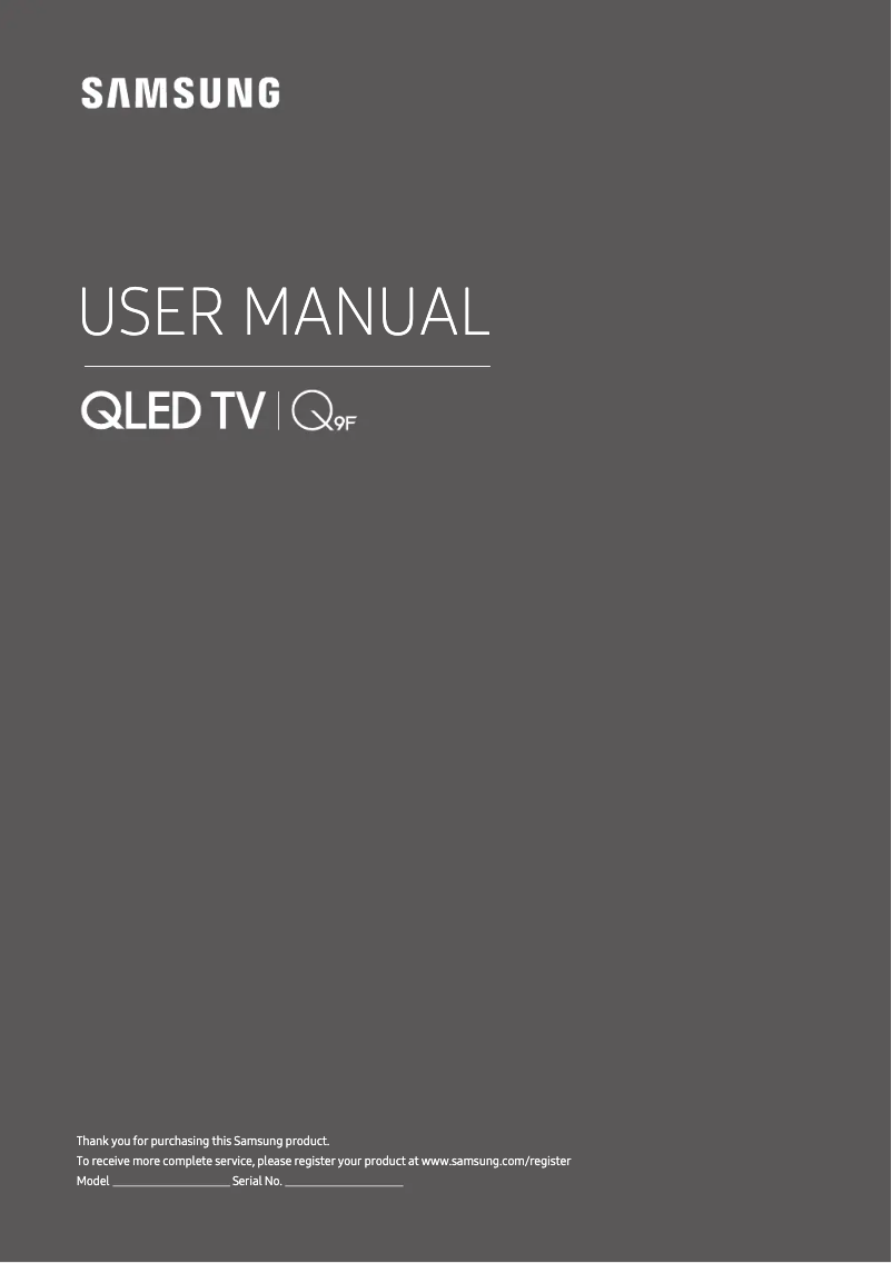 First page image of the manual for QLED QE65Q9F (2018)