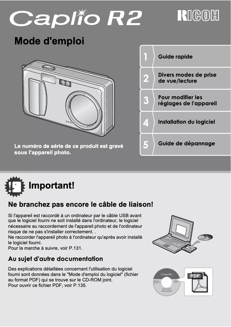 Page 1 of the manual User Manual Ricoh Caplio R2