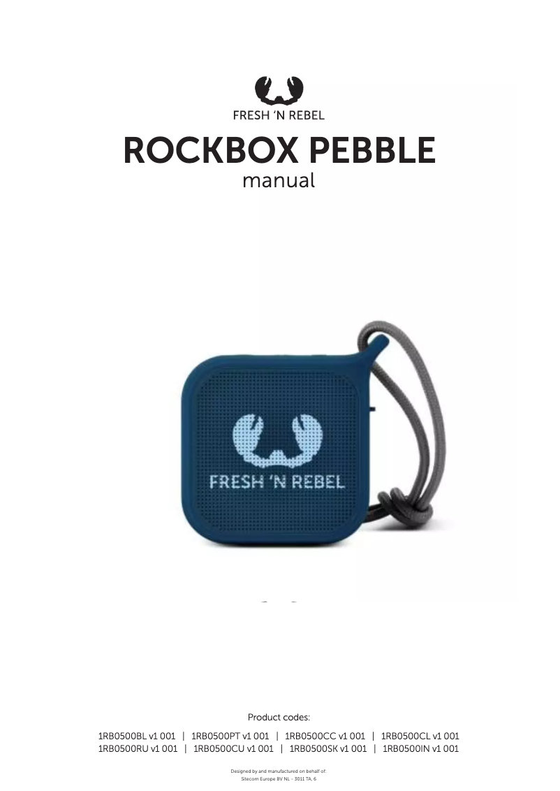 First page image of the manual for Rockbox Pebble