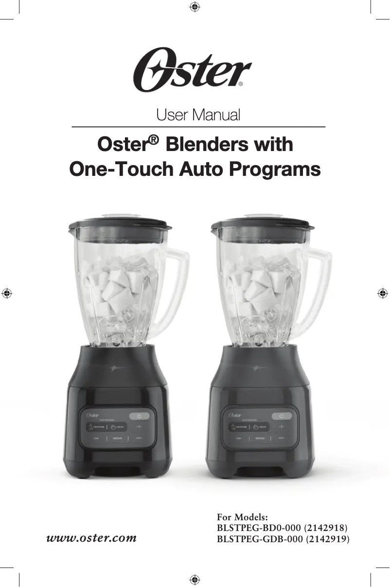 First page image of the manual for One-Touch BLSTPEG-BD0-000