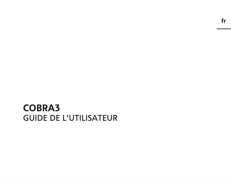 Image de la première page du manuel de l'appareil COBRA3