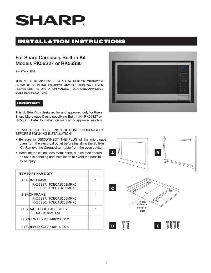 First page image of the manual for RK56S27