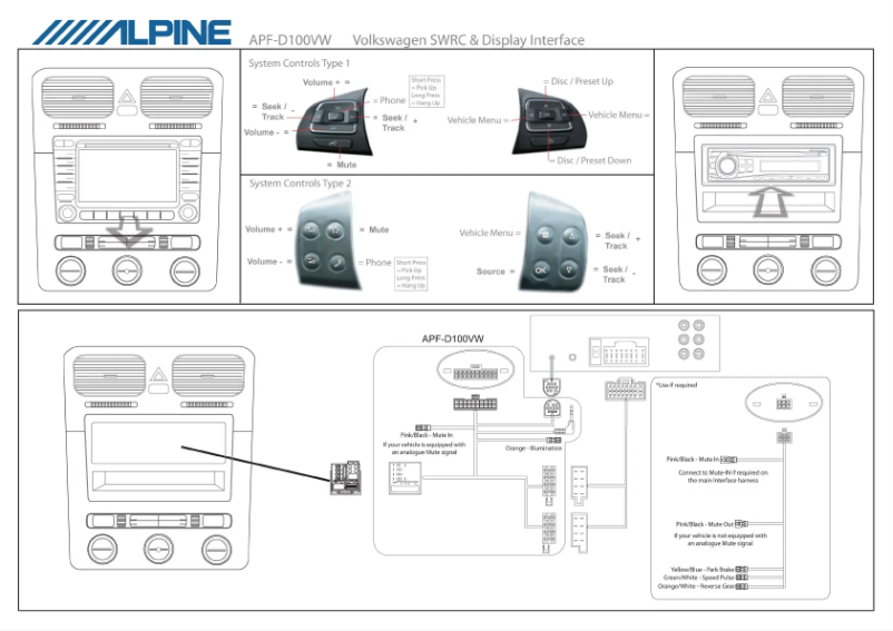 Page 1 of the manual User Manual Alpine APF-D100VW