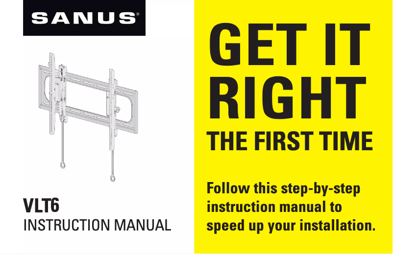 Page 1 of the manual User Manual Sanus VLT6