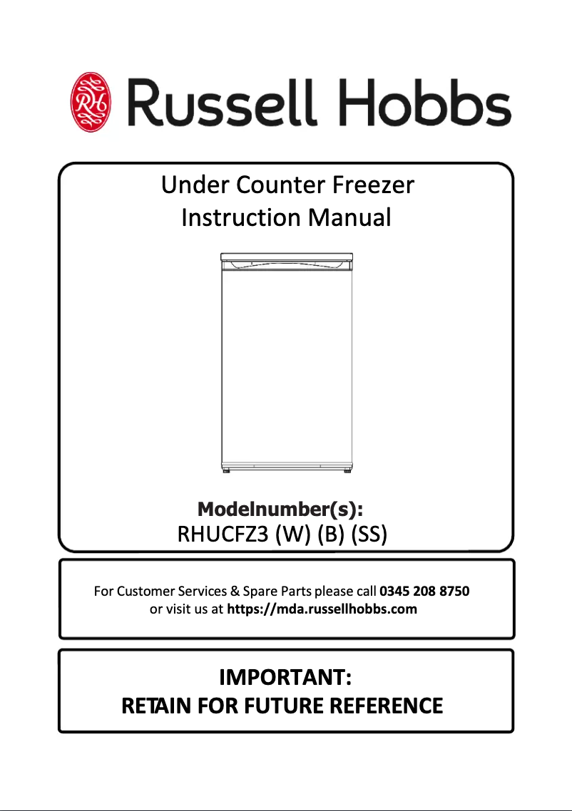 First page image of the manual for RHUCFZ3B