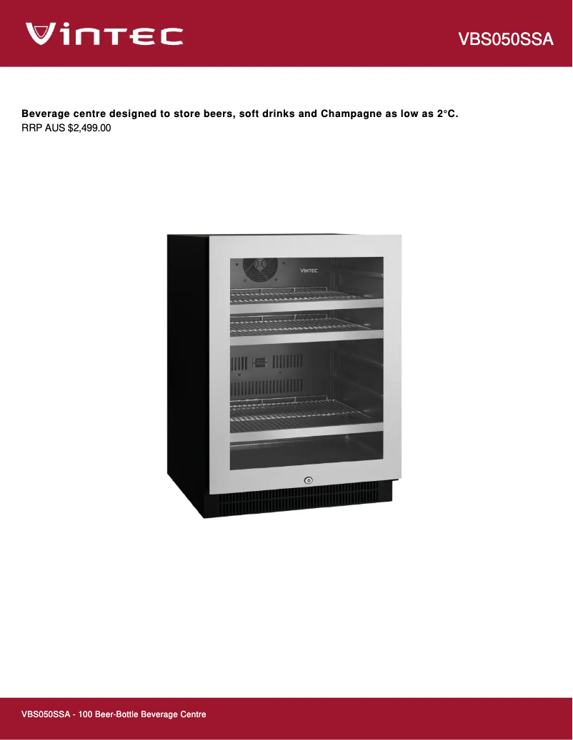 First page image of the manual for VBS050SSA