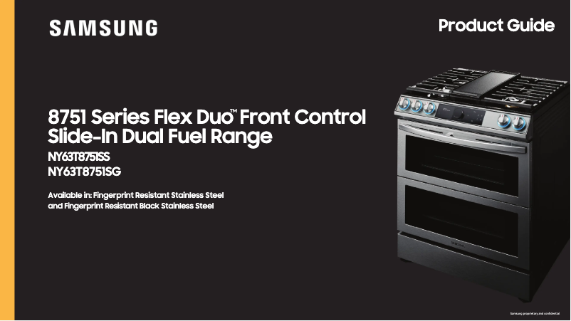 First page image of the manual for NY63T8751SG