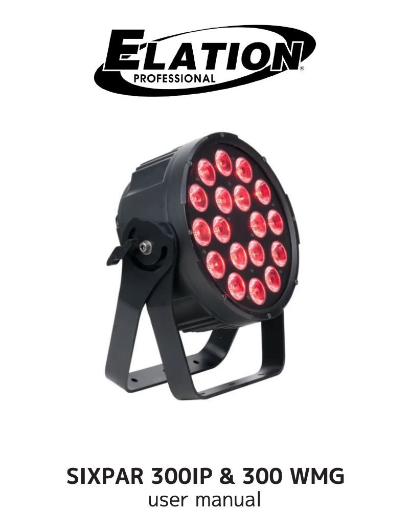 Page 1 de la notice Manuel utilisateur Elation SIXPAR 300WMG