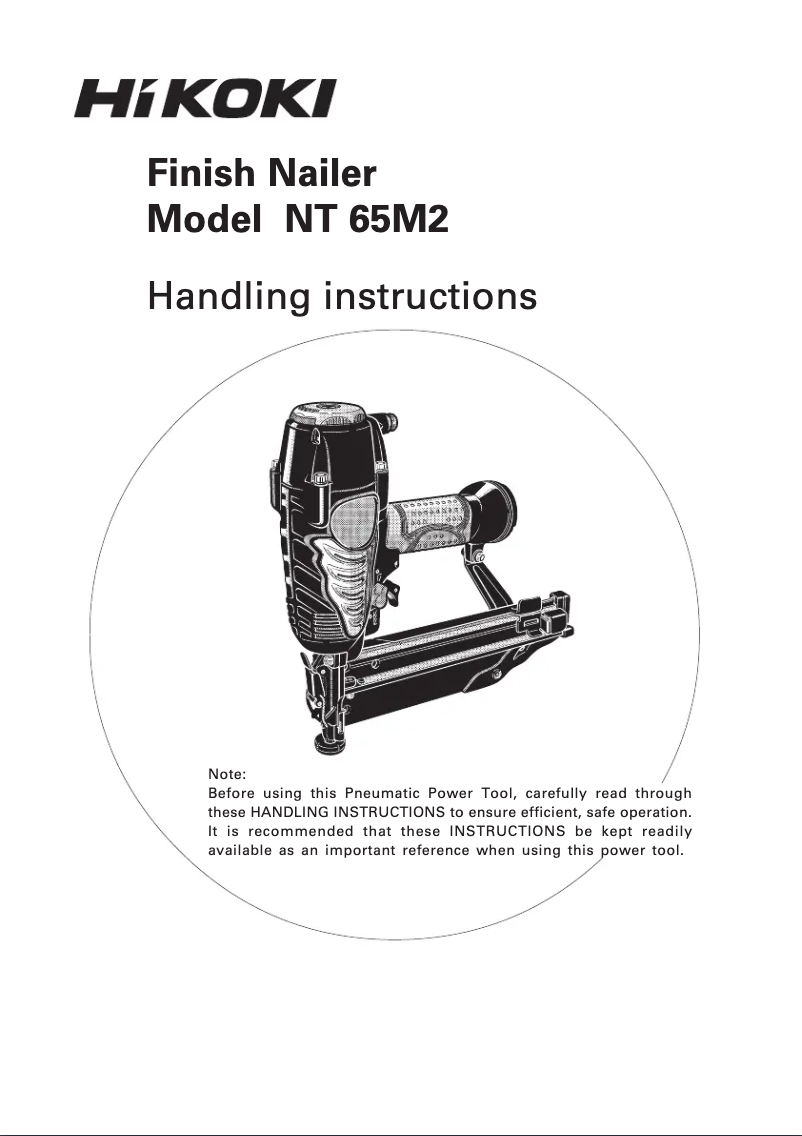 Page 1 of the manual User Manual HiKOKI NT65M2