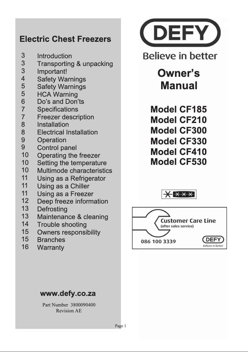 First page image of the manual for CF410