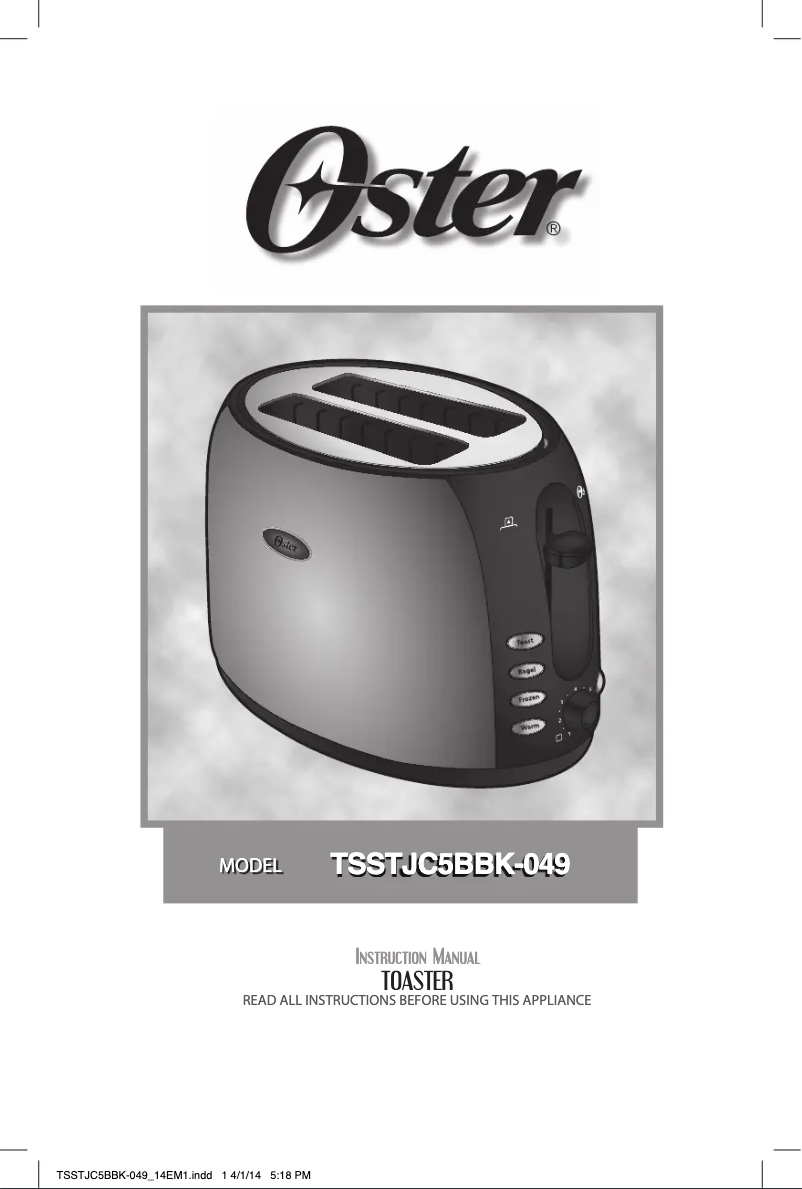 First page image of the manual for TSSTJC5BBK