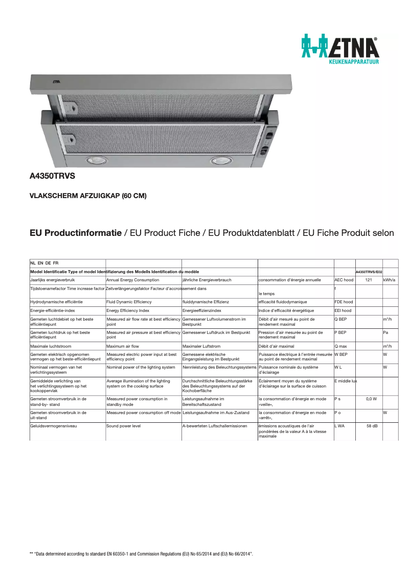 First page image of the manual for A4350TRVS