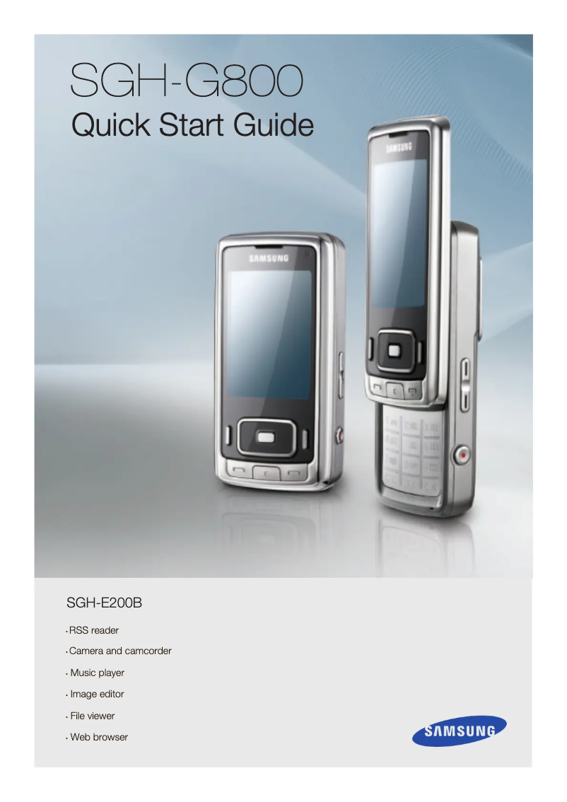 First page image of the manual for SGH-G800