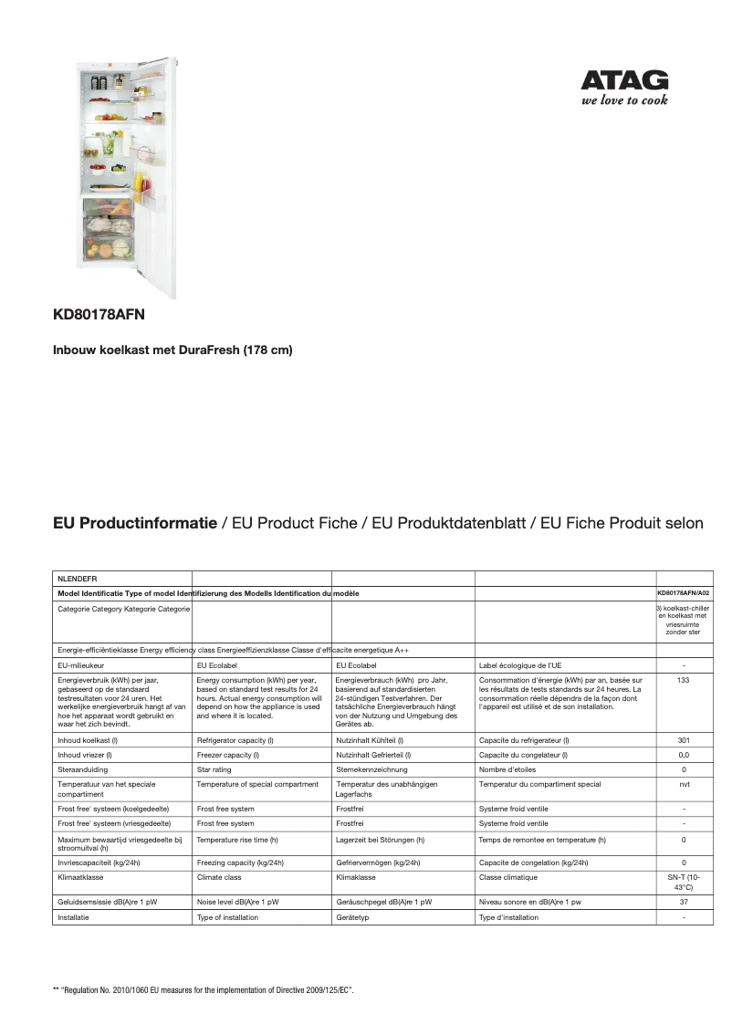 First page image of the manual for KD80178AFN