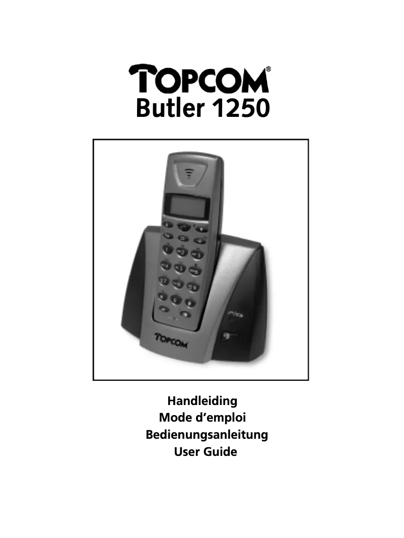 Page 1 of the manual User Manual Topcom Butler 1250