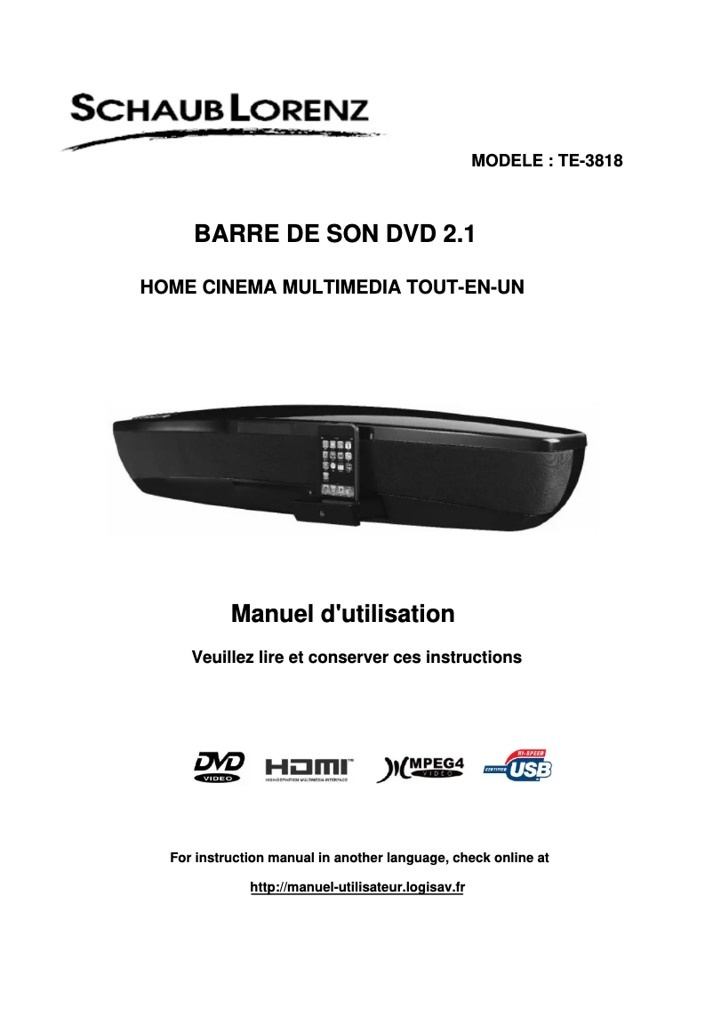 First page image of the manual for TE-3818