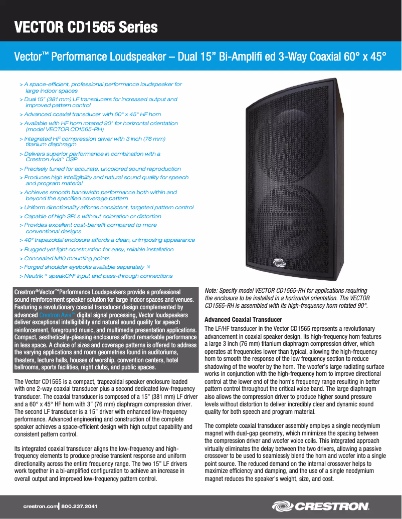 Image de la première page du manuel de l'appareil Vector CD1565