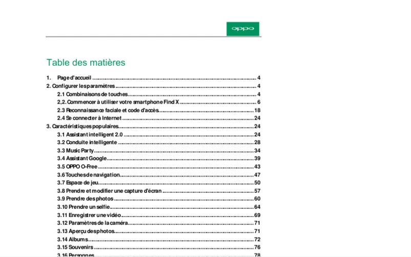 Page 1 of the manual User Manual Oppo Find X
