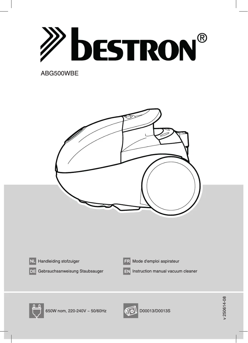 Page 1 of the manual User Manual Bestron ABG500WBE