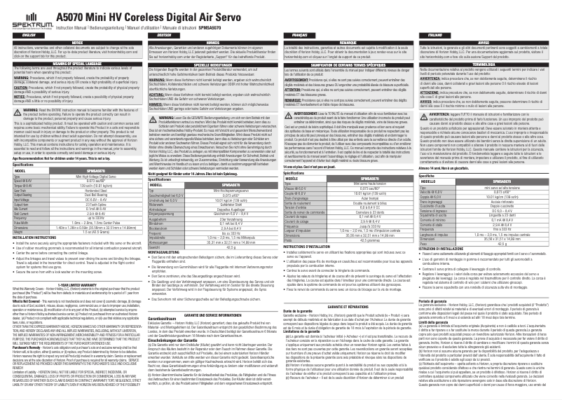First page image of the manual for A5070