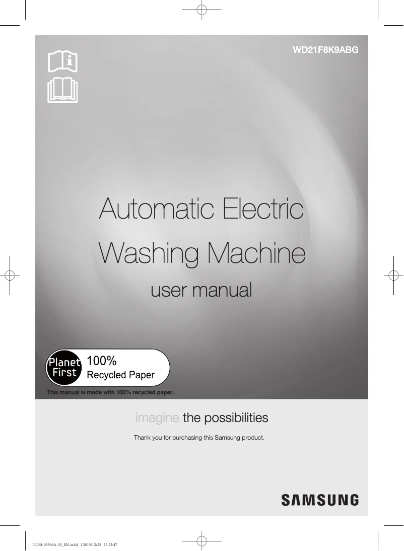 First page image of the manual for WD21F8K9ABG