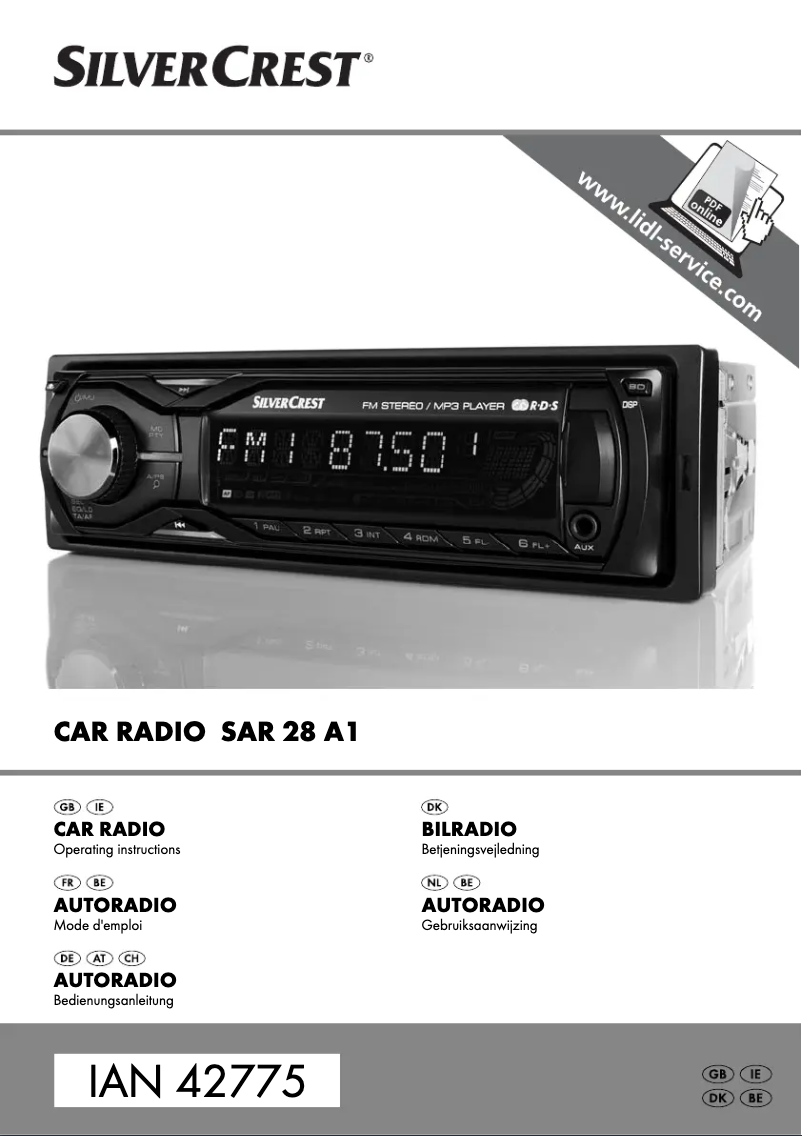 First page image of the manual for SAR 28 A1