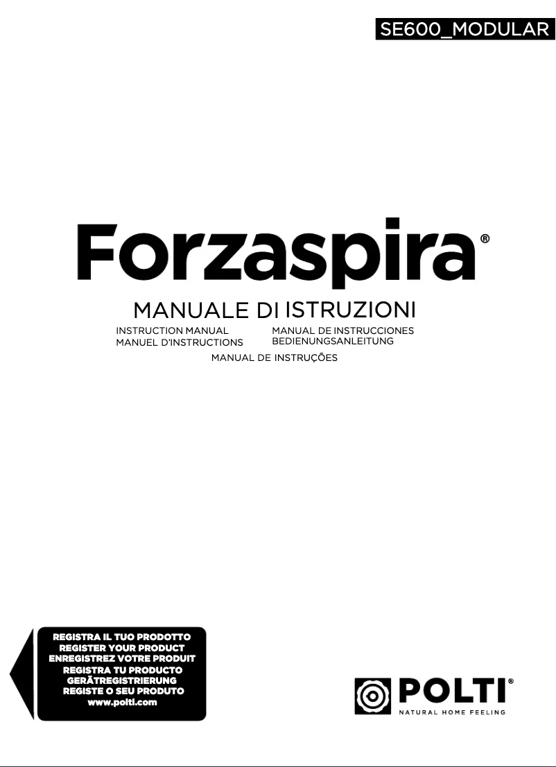 Page 1 of the manual User Manual Polti Forzaspira SE600