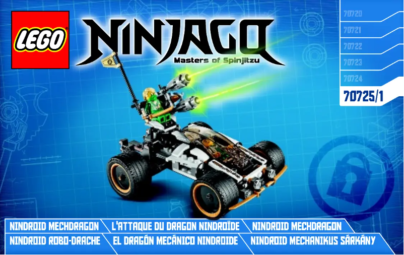 First page image of the manual for Ninjago 70725