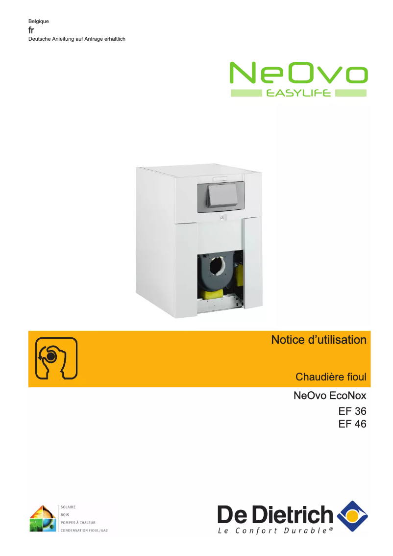 Page 1 of the manual User Manual De Dietrich NeOvo EcoNox EF 36