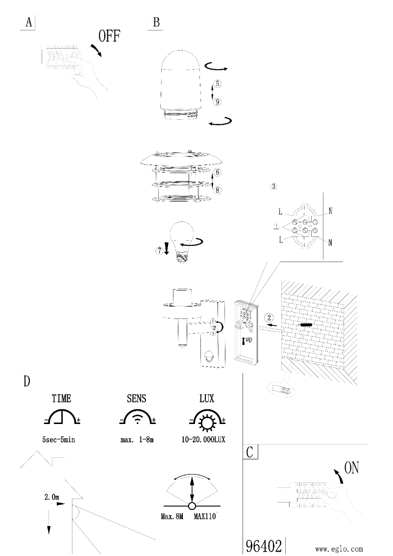 Page 1 of the manual User Manual Eglo Mouna