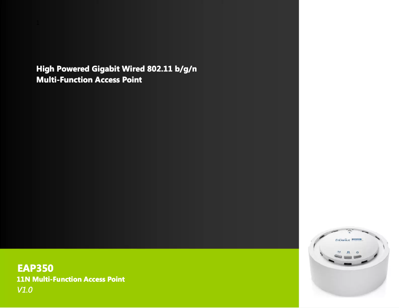 First page image of the manual for EAP350