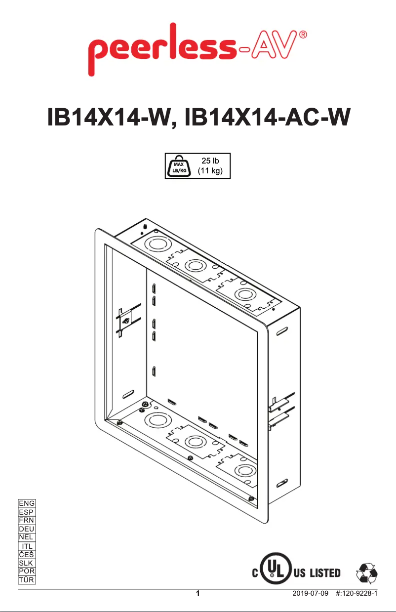 First page image of the manual for IB14X14-W