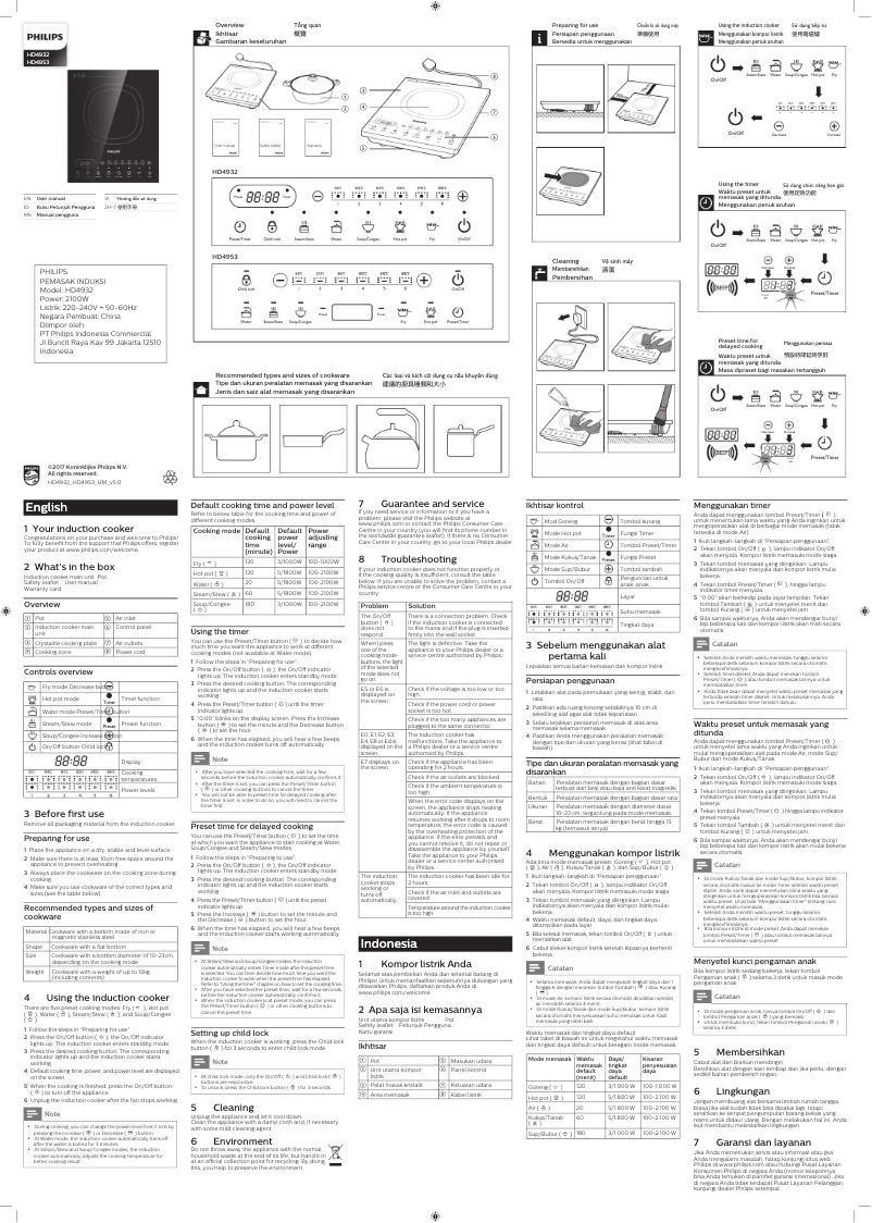 Page 1 of the manual User Manual Philips Viva Collection HD4932