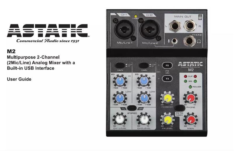First page image of the manual for Astatic M2