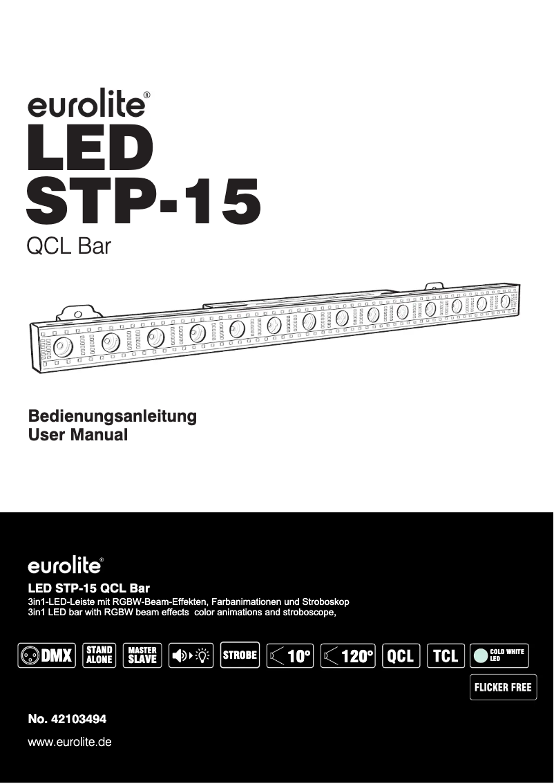 First page image of the manual for LED STP-15