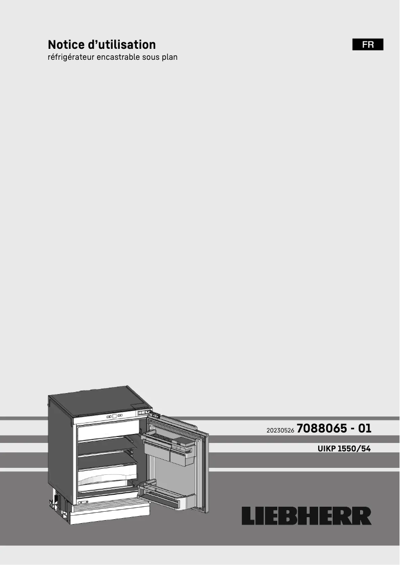 Page 1 of the manual User Manual Liebherr UIKP 1554 Premium