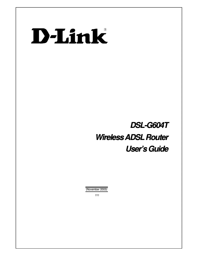 Page 1 of the manual User Manual D-Link DSL-904