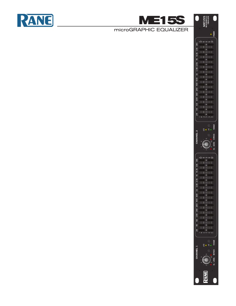 Page 1 of the manual User Manual Rane ME15S