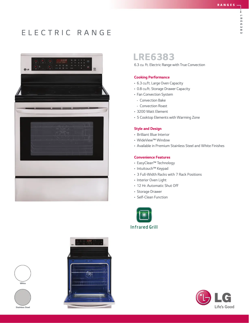 First page image of the manual for LRE6383SW