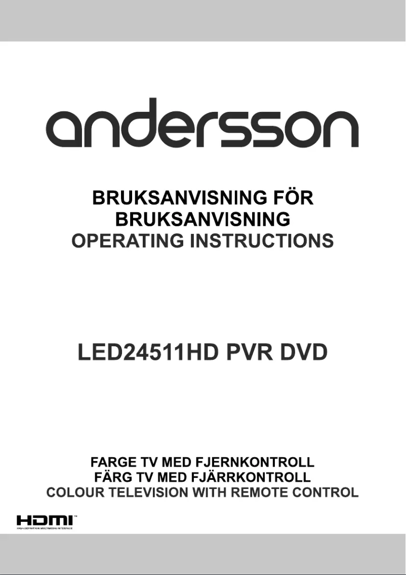 Page 1 of the manual User Manual Andersson LED24511HD PVR DVD