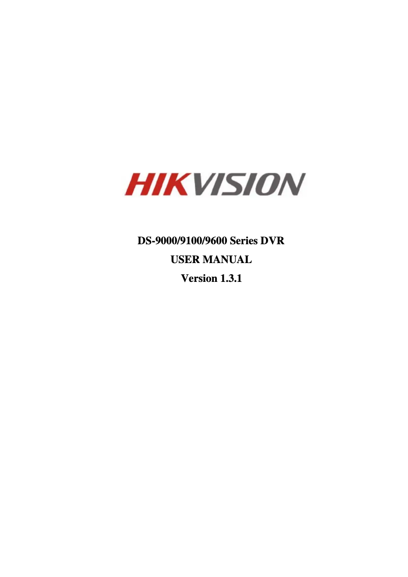 Page 1 of the manual User Manual Hikvision DS-9116HFI-S
