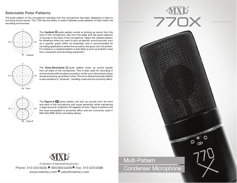 First page image of the manual for 770X