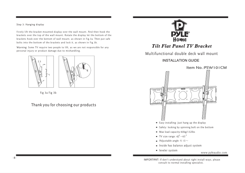 First page image of the manual for PSW101CM